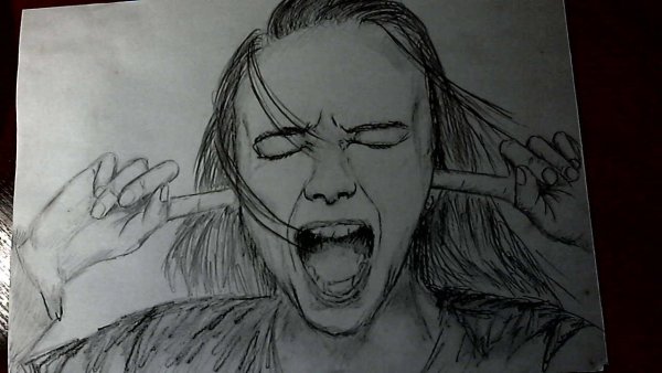 Зарисовки карандашом крик