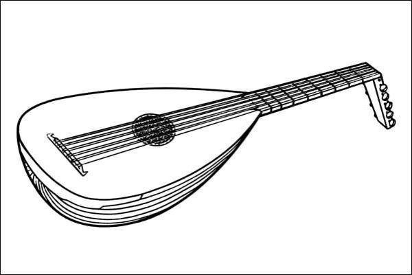 Мандолина раскраска
