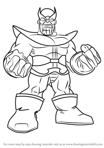 Танос раскраска лёгкая