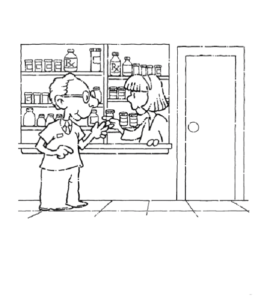 Продавец раскраска для детей