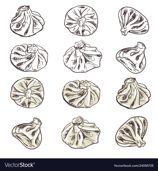 Хинкали нарисованные