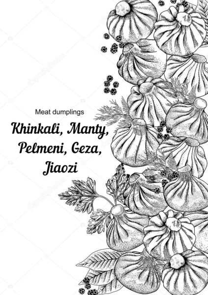 Хинкали векторное изображение