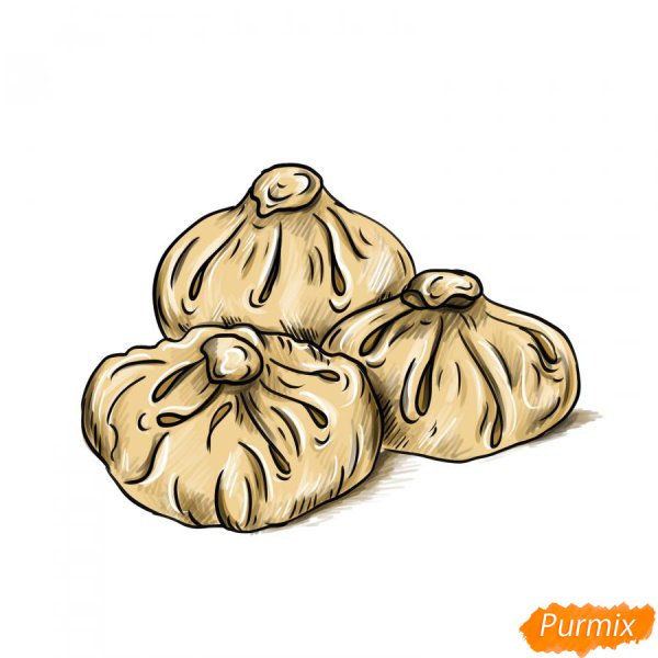 Хинкали нарисованные