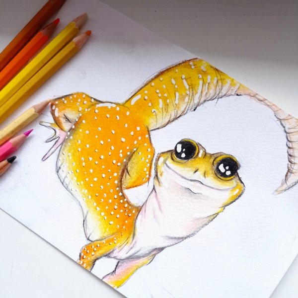 Эублефар рисунок пастелью