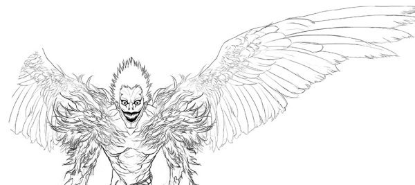 Раскраска аниме тетрадь смерти рюк