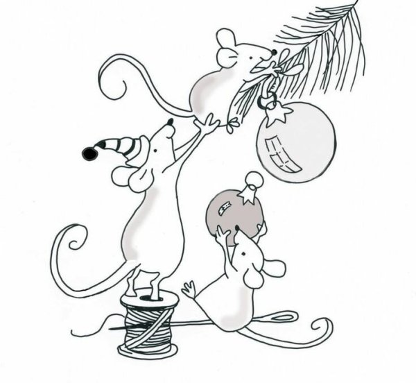 Новогодняя открытка раскраска