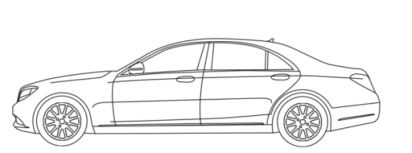 Мерседес 222 сбоку рисунок