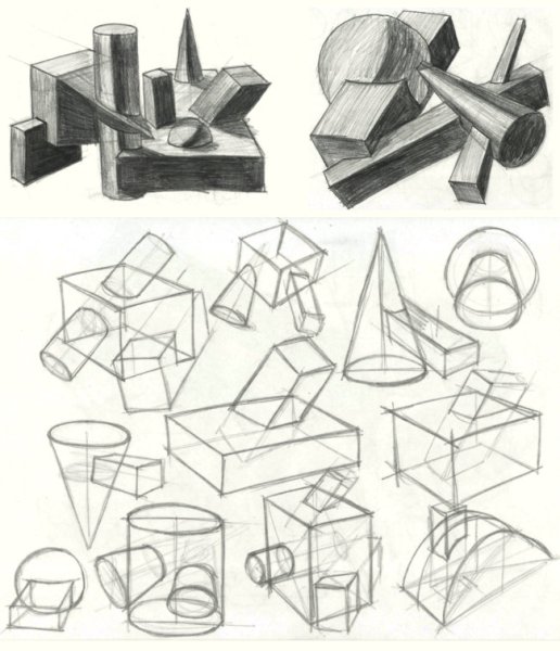 Врезки геометрических тел аксонометрия