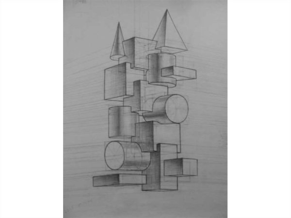 Композиция из объемных геометрических фигур