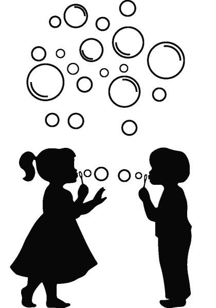 Мыльные пузыри цветными карандашами