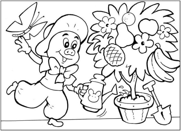 Поросенок Фунтик раскраска