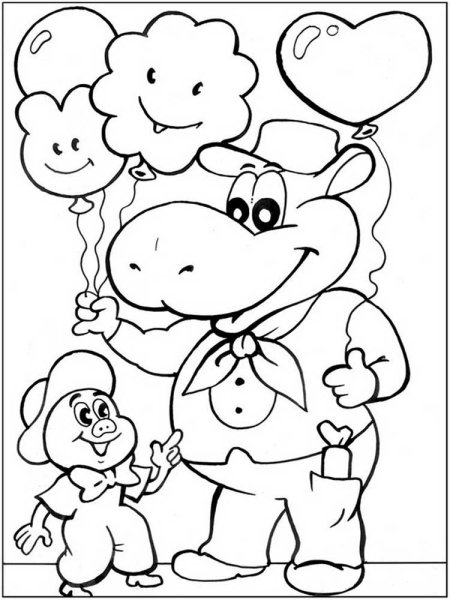 Приключения поросёнка Фунтика раскраска