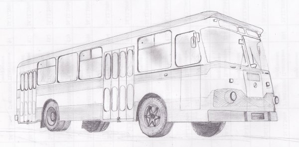 Раскраска автобус ЛИАЗ 677