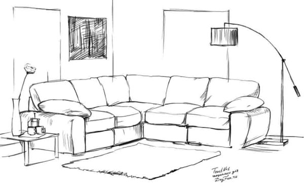 Эскиз интерьера жилого помещения