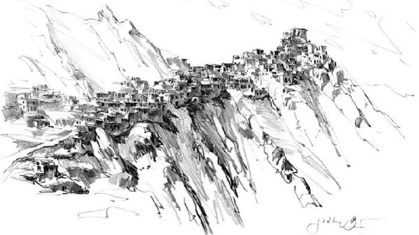 Горы Кавказа в графике