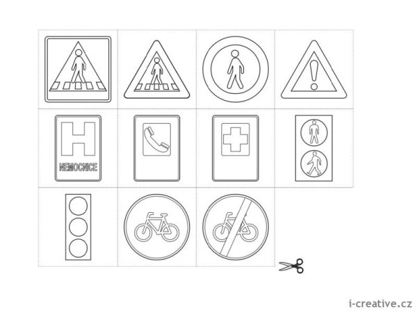 Знак пешеходный переход раскраска