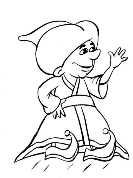 Раскраска к сказке карлик нос в Гауф