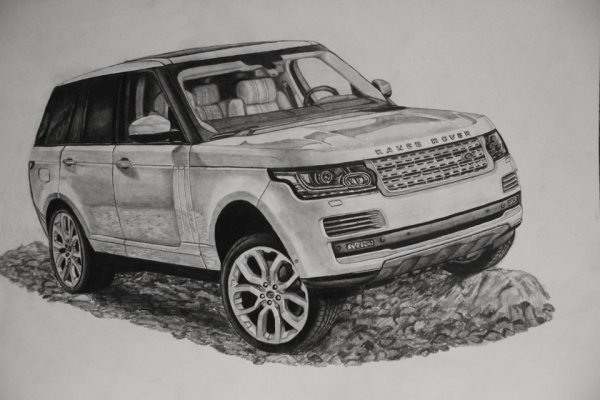 Рендж Ровер спорт карандашом