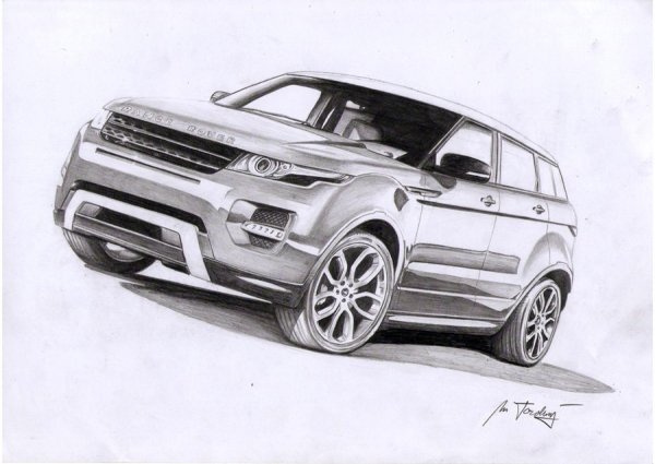 Рендж Ровер карандашом