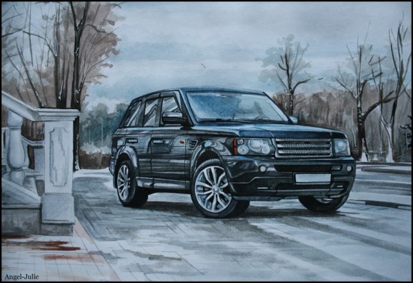 Рендж Ровер спорт карандашом