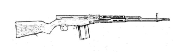 Самозарядный карабин Симонова (СКС) чертеж