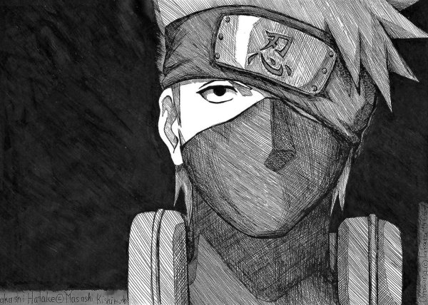 Чёрно-белый Какаши сенсей