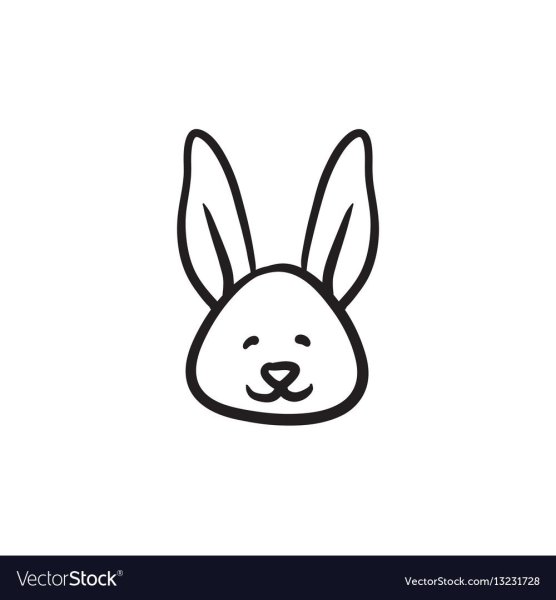 Мордочка кролика силуэт