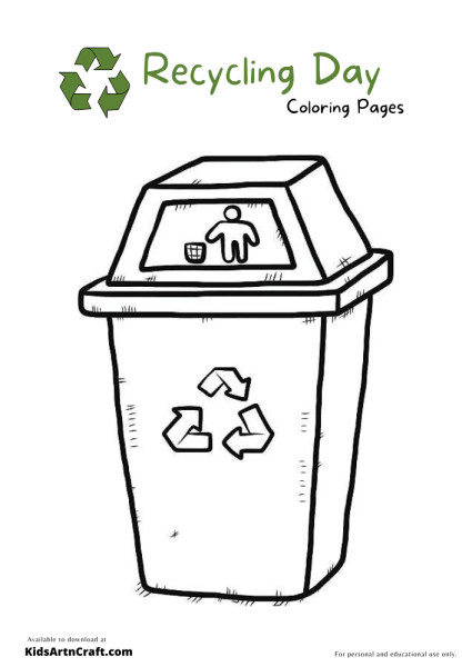 Мусорные баки раскраски для детей