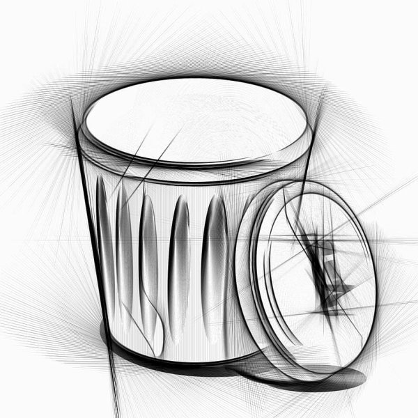 Мусорное ведро карандашом