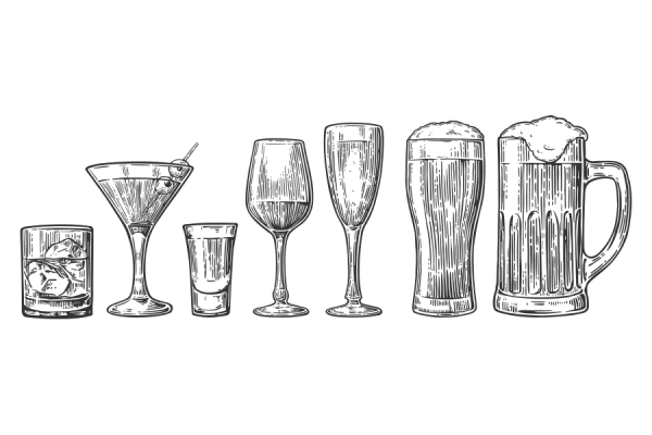 Граненый стакан карандашом