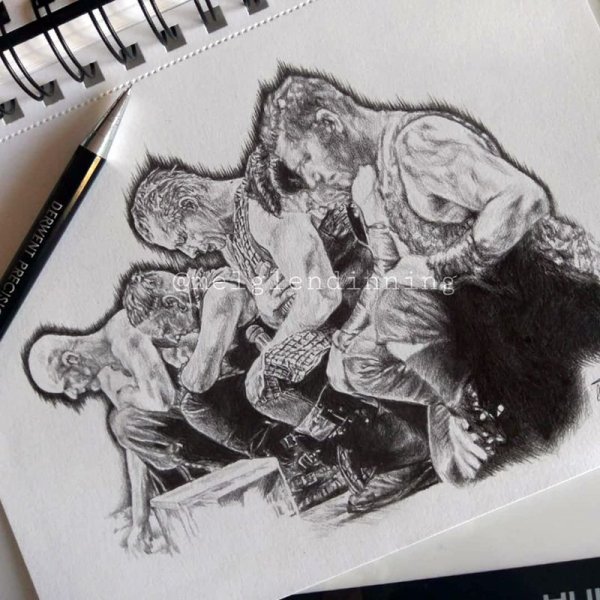 Раммштайн скетчи черной ручкой