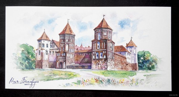 Мирский замок рисунок