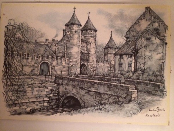 Замок рисунок карандашом