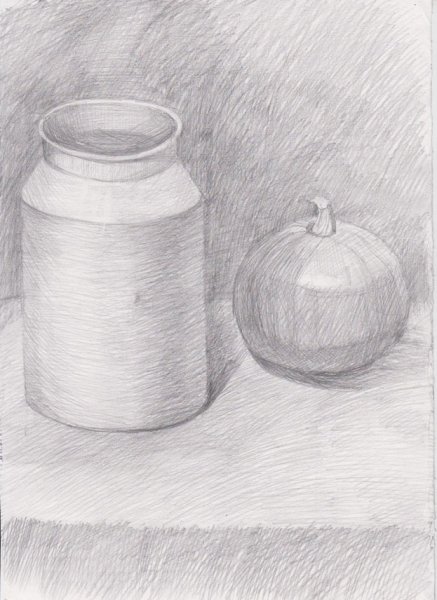 Натюрморт простым карандашом