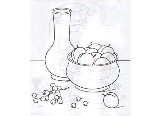 Натюрморт для детей карандашом