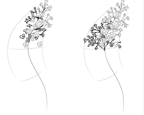 Сирень карандашом