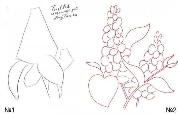 Сирень карандашом