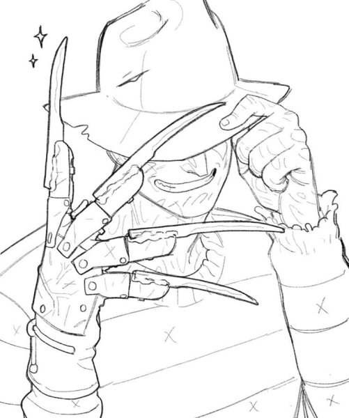 Фредди Крюгер раскраска Фредди Крюгер раскраска