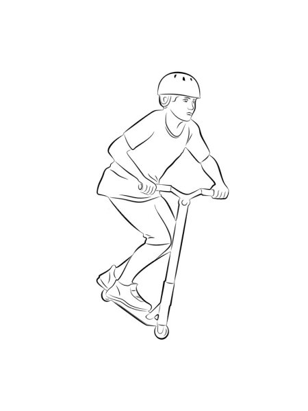 Раскраски самокаты трюковые