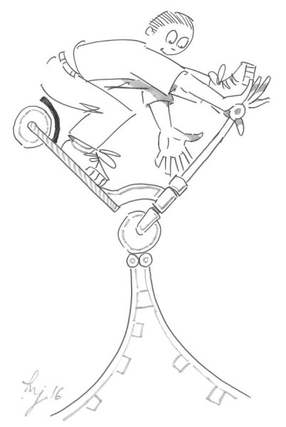 Раскраска трюковой самокат