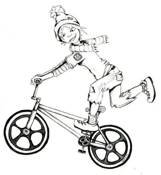 Раскраска самокат бмх