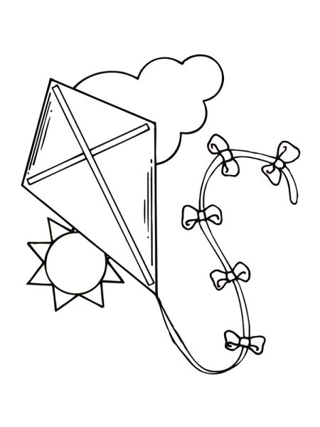 Раскраска воздушного змея для детей