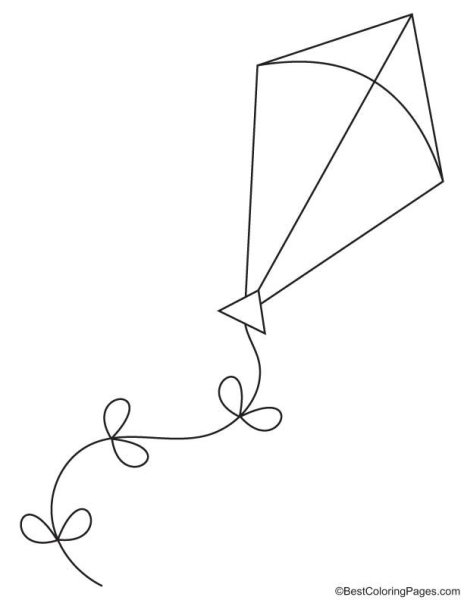 Раскраска воздушного змея для детей