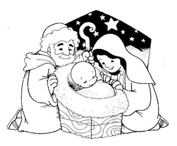 Рождество Христово раскраска вертеп