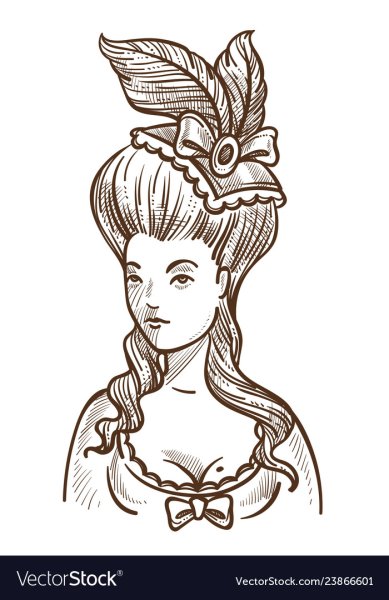 Прически в стиле Барокко карандашом