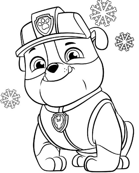 Новогодние раскраски Щенячий патруль
