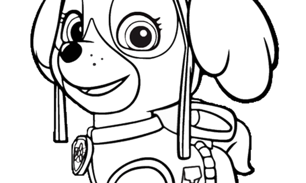 Раскраски для детей Щенячий патруль Скай