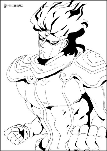 Джоджо Стар платинум черно белая