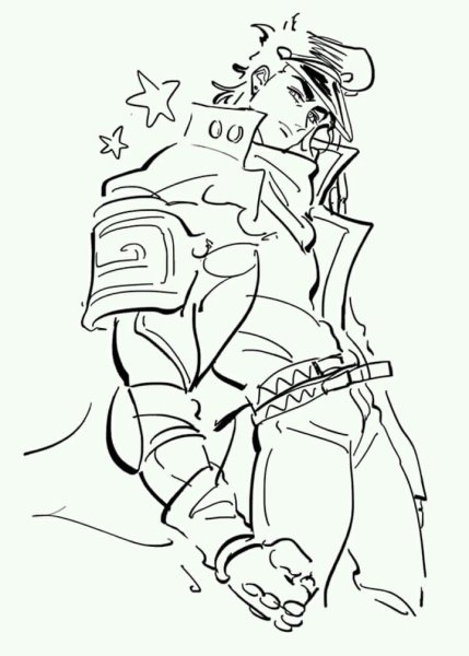 Джотаро Куджо и Стар платинум арт