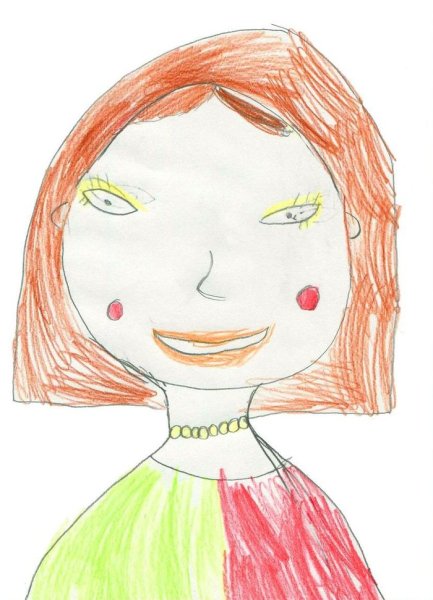 Портрет мамы детский рисунок